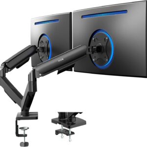 Dual Monitor up to 32 inches and 19.8 lbs per Screen, Pneumatic Arm Desk Mount, STAND-V002O
